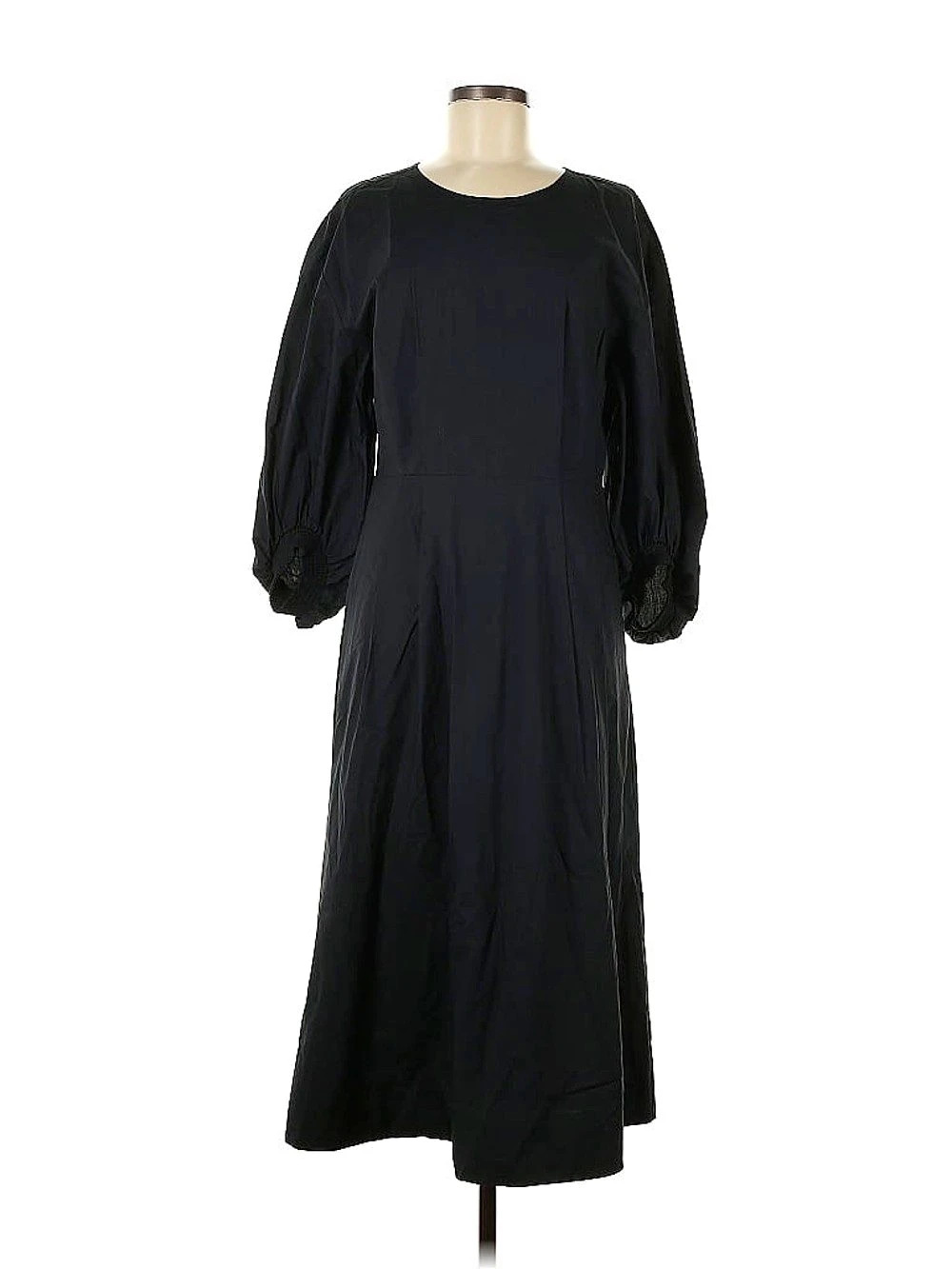 Babaton Brighton Poplin Dress Black Midi Dress Size Medium